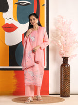 Light Pink Elegance Unstitched: Classic Kurta Set