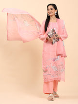 Light Pink Elegance Unstitched: Classic Kurta Set