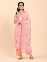 Light Pink Elegance Unstitched: Classic Kurta Set