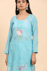 Light Blue Elegance Unstitched: Classic Kurta Set