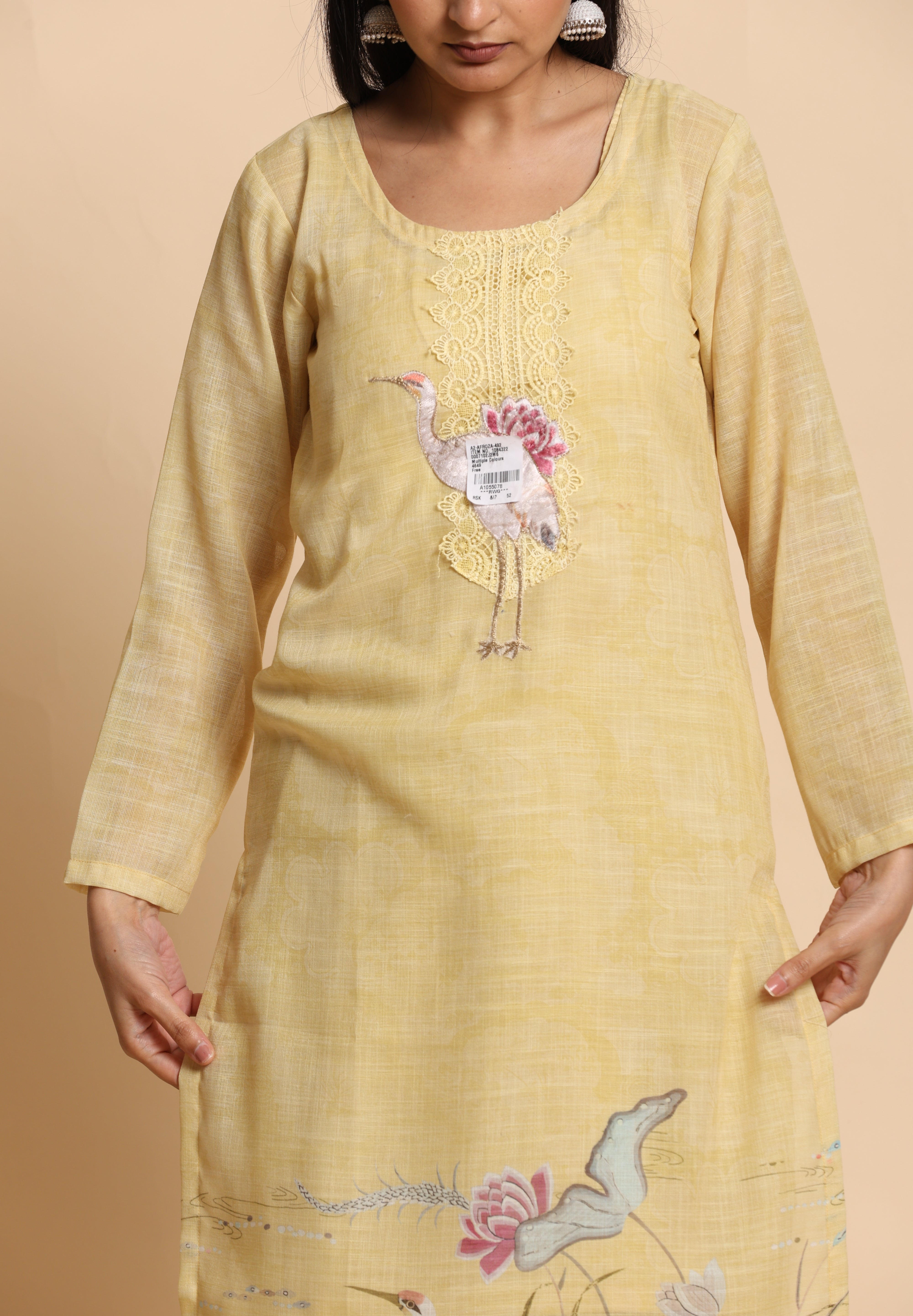 Yellow Elegance Unstitched: Classic Kurta Set