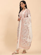 Off White Elegance Unstitched: Classic Kurta Set