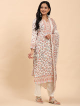 Off White Elegance Unstitched: Classic Kurta Set