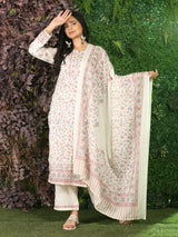 Off White Elegance Unstitched: Classic Kurta Set