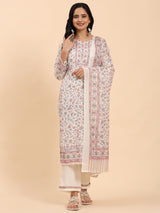 Off White Elegance Unstitched: Classic Kurta Set