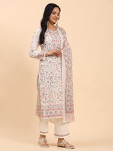 Off White Elegance Unstitched: Classic Kurta Set