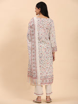 Off White Elegance Unstitched: Classic Kurta Set