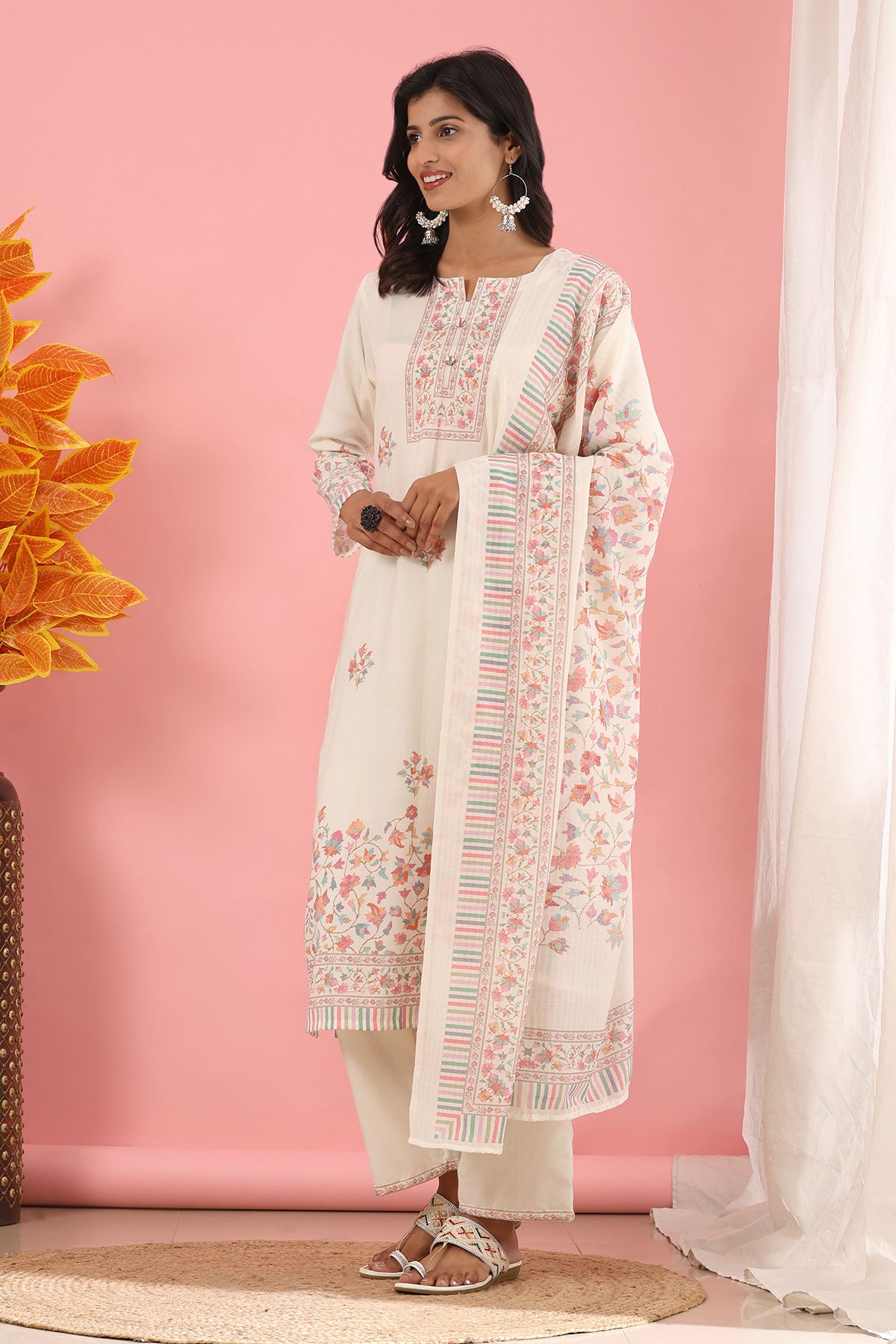 Elegance Unstitched: Classic Kurta Set Off White