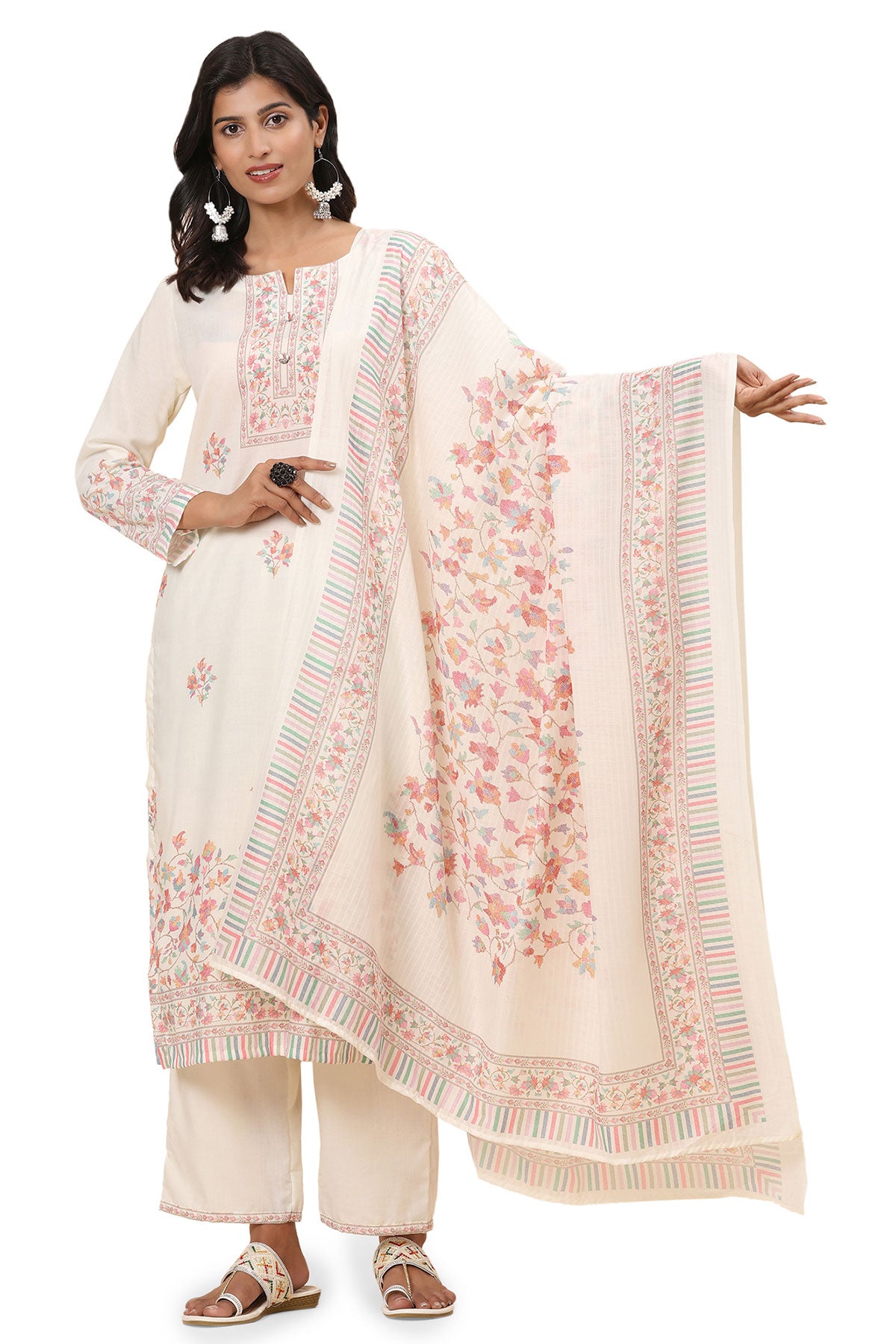 Elegance Unstitched: Classic Kurta Set Off White