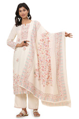 Elegance Unstitched: Classic Kurta Set Off White