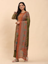 Dark green Elegance Unstitched: Classic Kurta Set