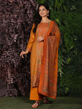 Mustard Elegance Unstitched: Classic Kurta Set