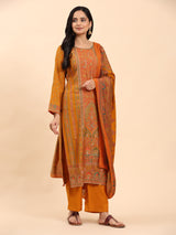 Mustard Elegance Unstitched: Classic Kurta Set