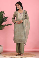 Elegance Unstitched: Classic Kurta Set Sea green