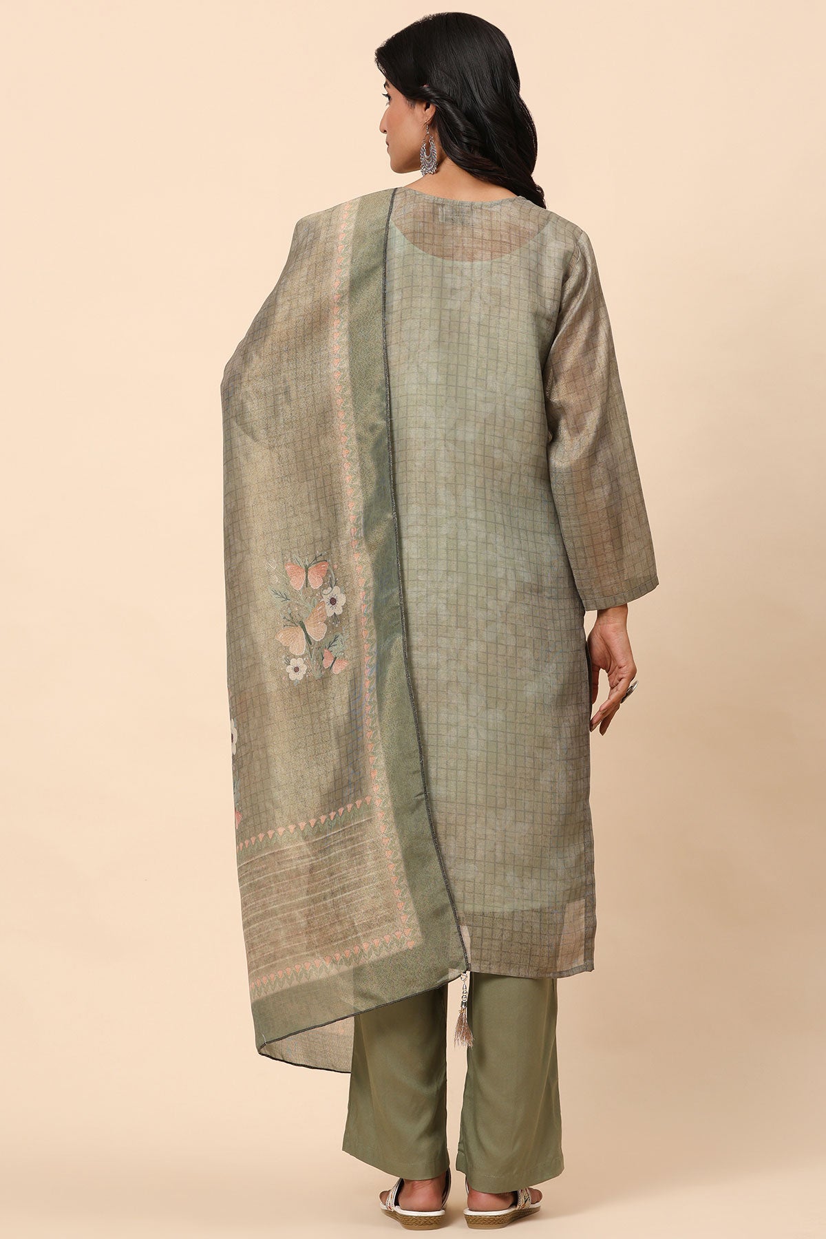 Elegance Unstitched: Classic Kurta Set Sea green