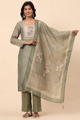 Elegance Unstitched: Classic Kurta Set Sea green