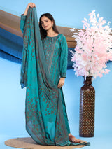 Bottle Green Elegance Unstitched: Classic Kurta Set