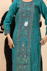 Bottle Green Elegance Unstitched: Classic Kurta Set