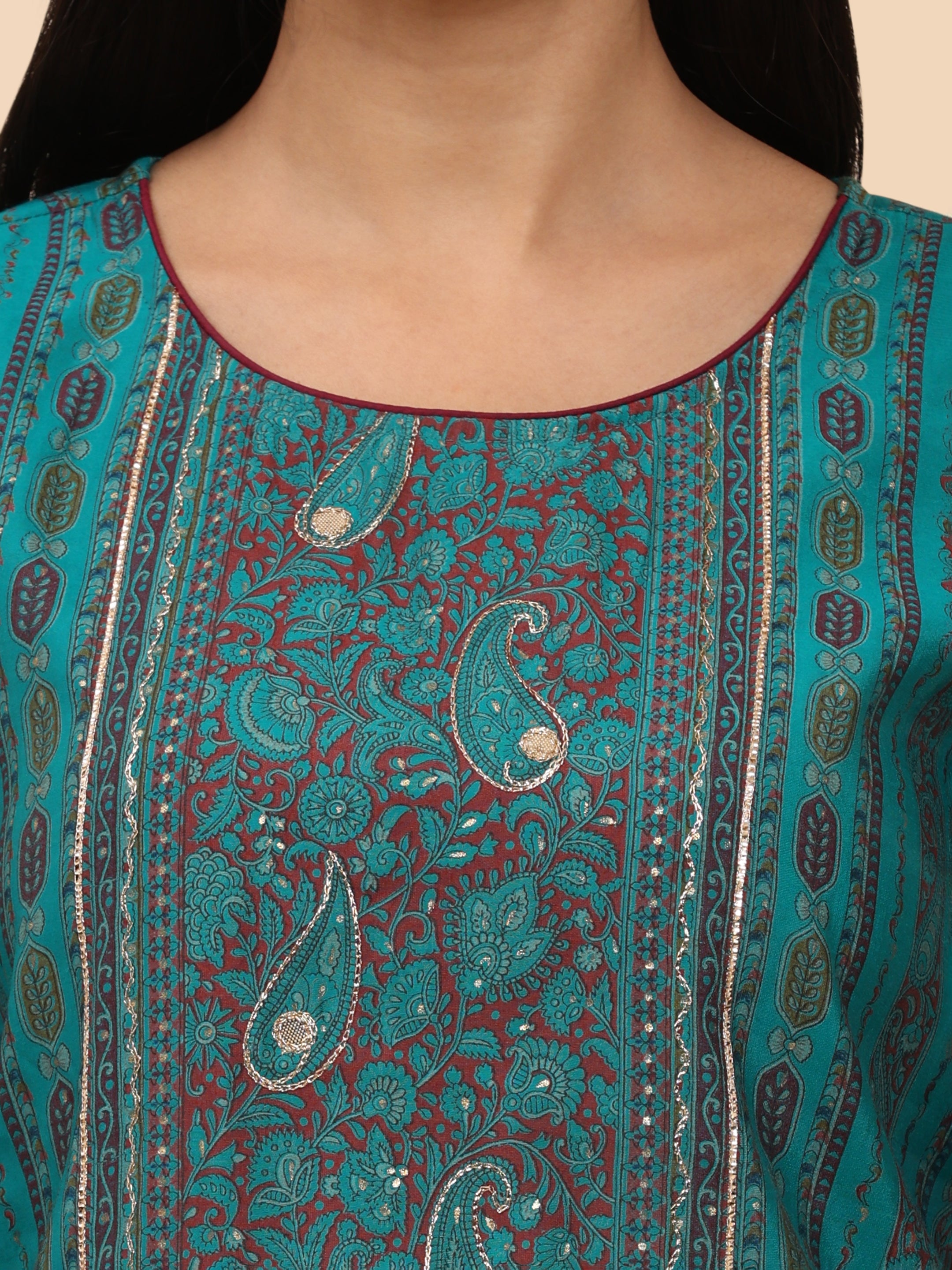 Bottle Green Elegance Unstitched: Classic Kurta Set