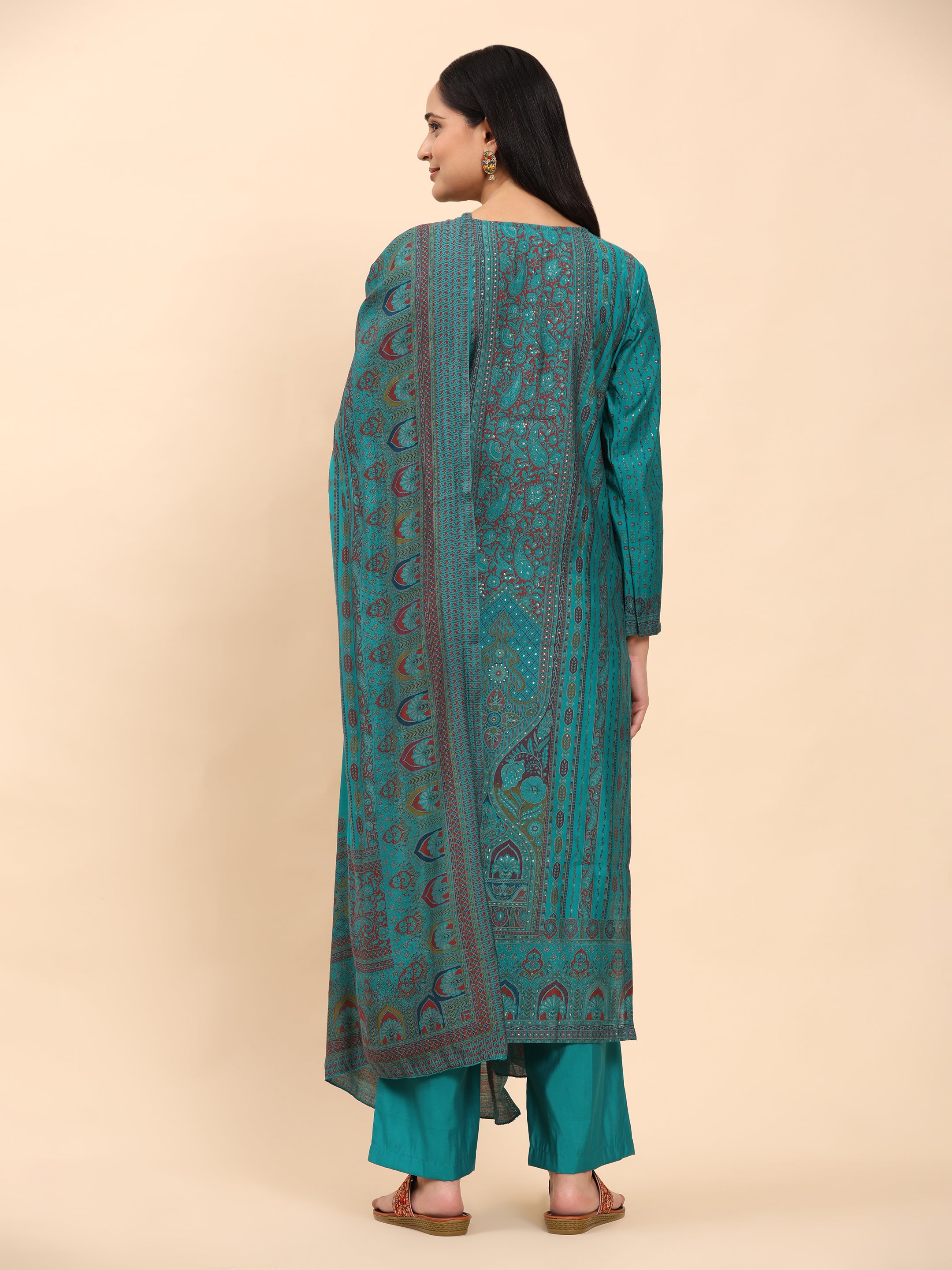 Bottle Green Elegance Unstitched: Classic Kurta Set