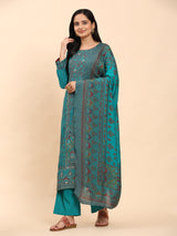 Bottle Green Elegance Unstitched: Classic Kurta Set