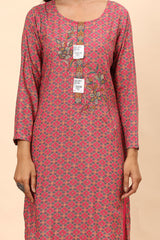 Elegance Unstitched: Classic Kurta Set Pink