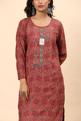 Elegance Unstitched: Classic Kurta Set Maroon