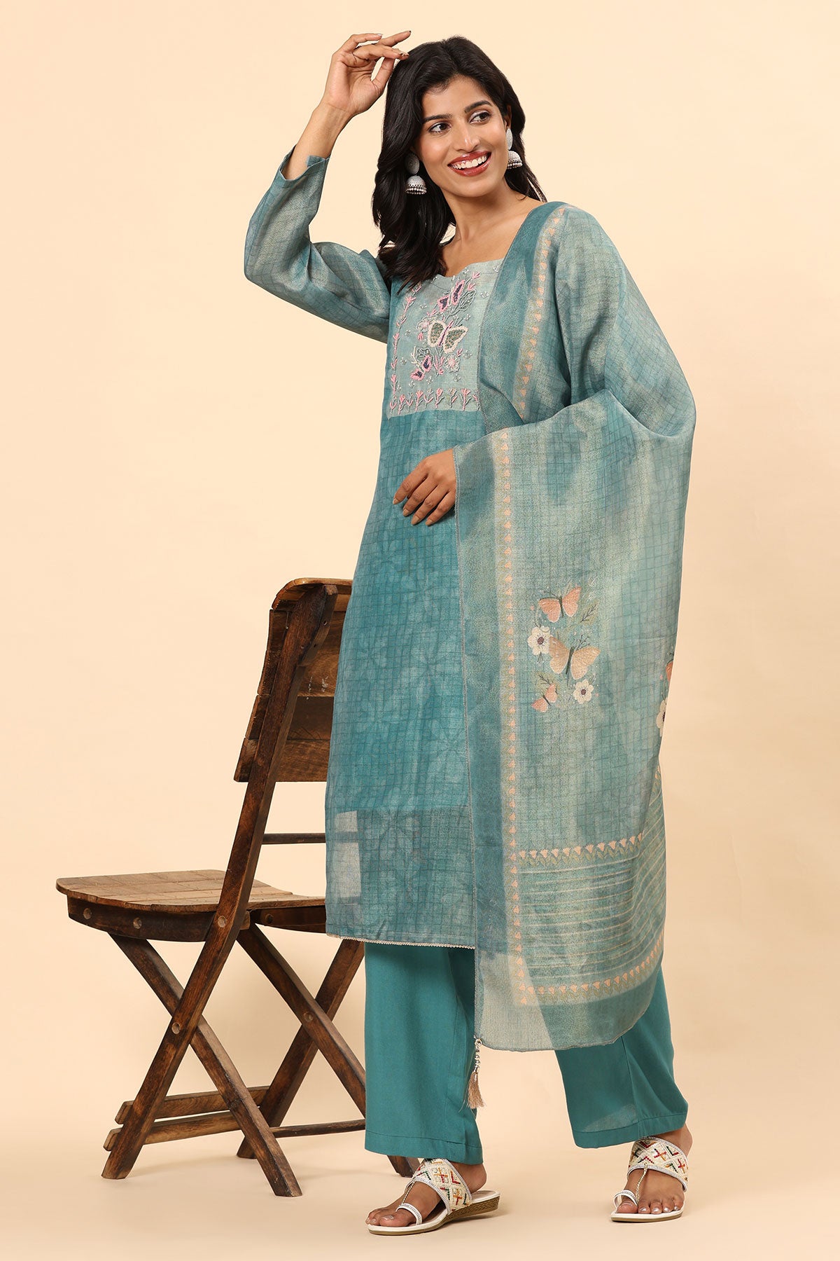 Elegance Unstitched: Classic Kurta Set Green