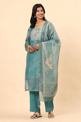 Elegance Unstitched: Classic Kurta Set Green