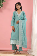 Elegance Unstitched: Classic Kurta Set Sky Blue