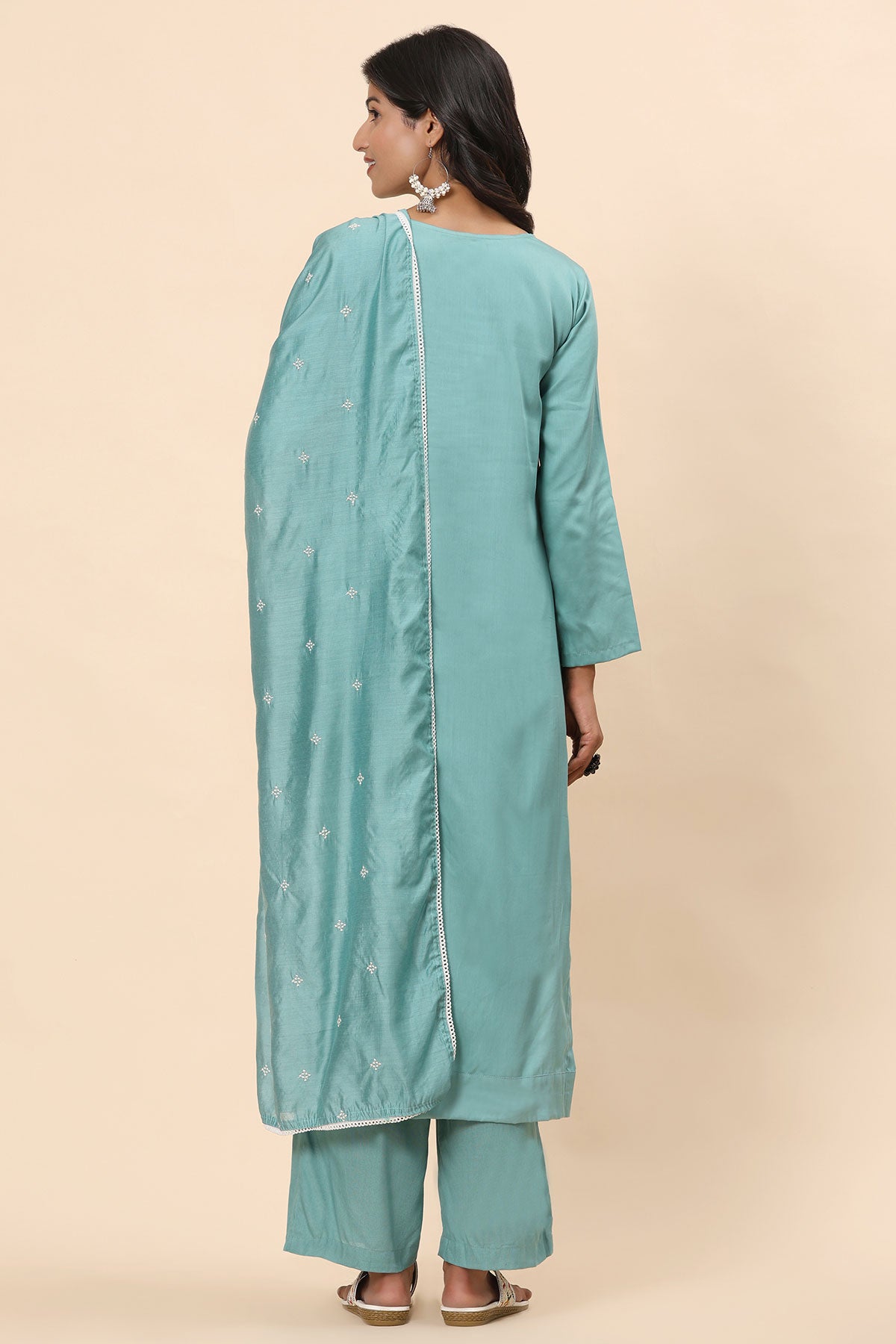 Elegance Unstitched: Classic Kurta Set Sky Blue