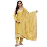 Lemon Elegance Unstitched: Classic Kurta Set