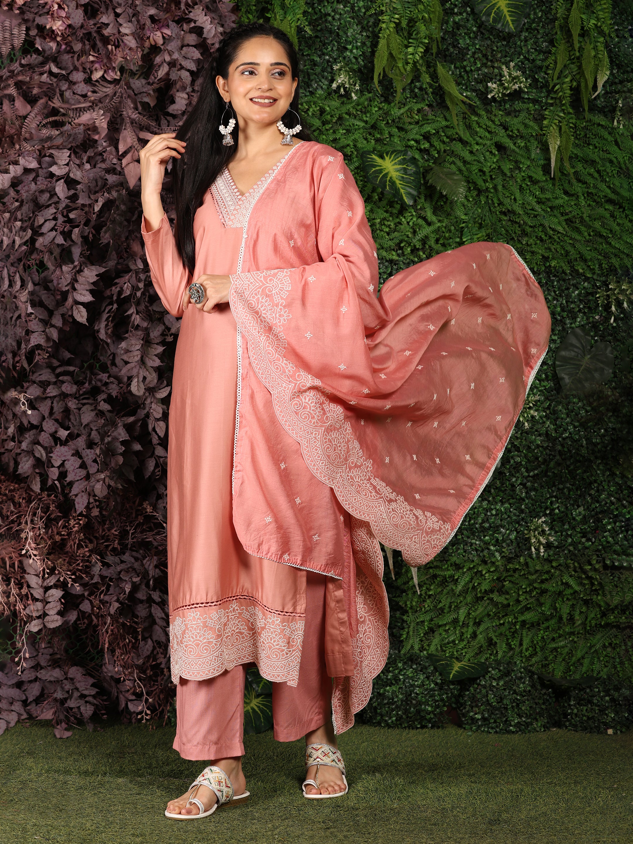 Light Pink Elegance Unstitched: Classic Kurta Set