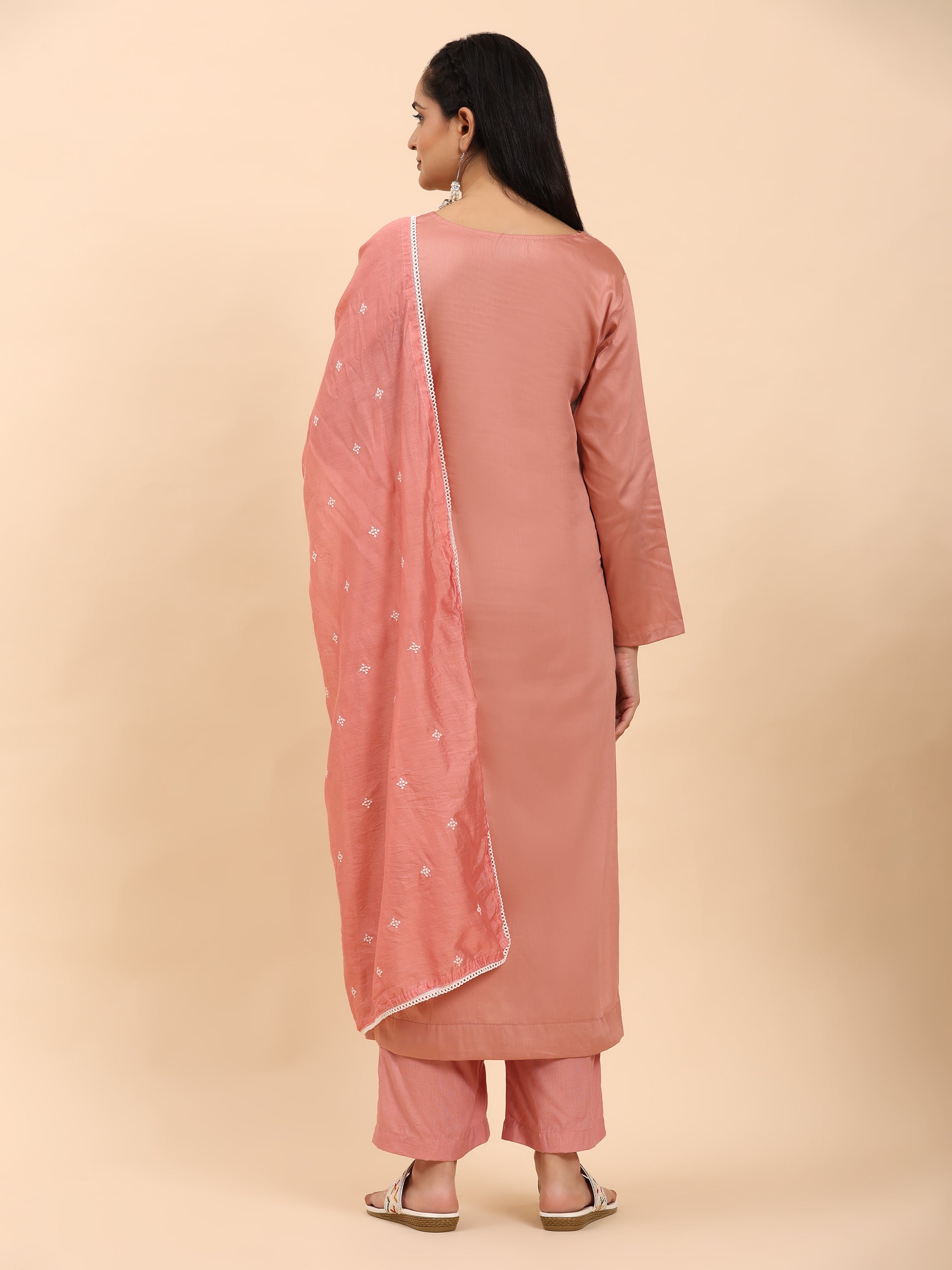 Light Pink Elegance Unstitched: Classic Kurta Set