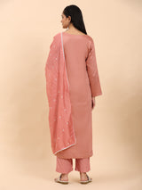 Light Pink Elegance Unstitched: Classic Kurta Set