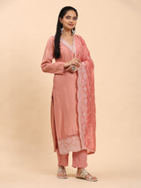 Light Pink Elegance Unstitched: Classic Kurta Set