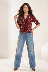 Maroon Elina Top