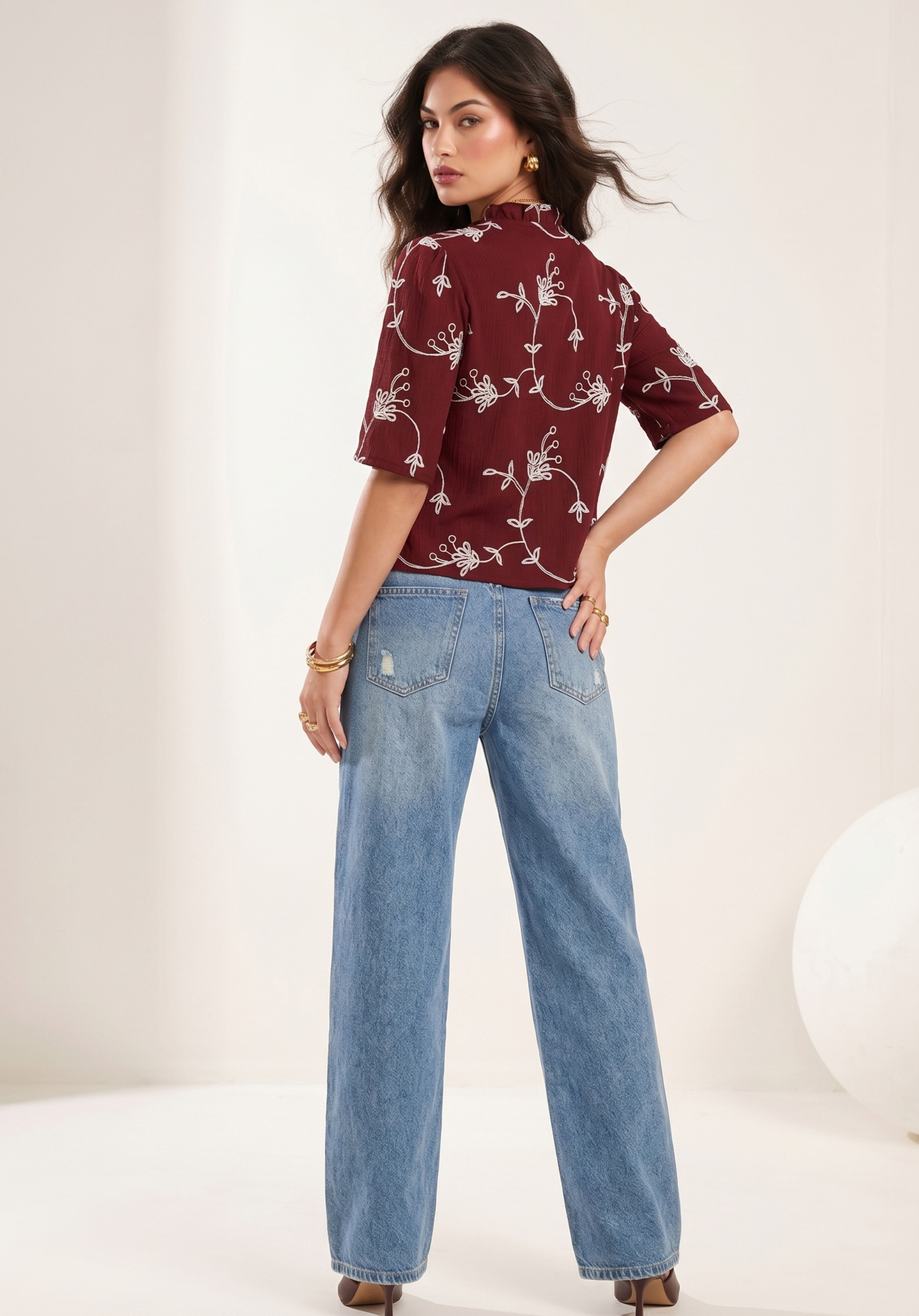Maroon Elina Top