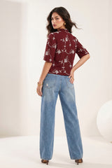 Maroon Elina Top