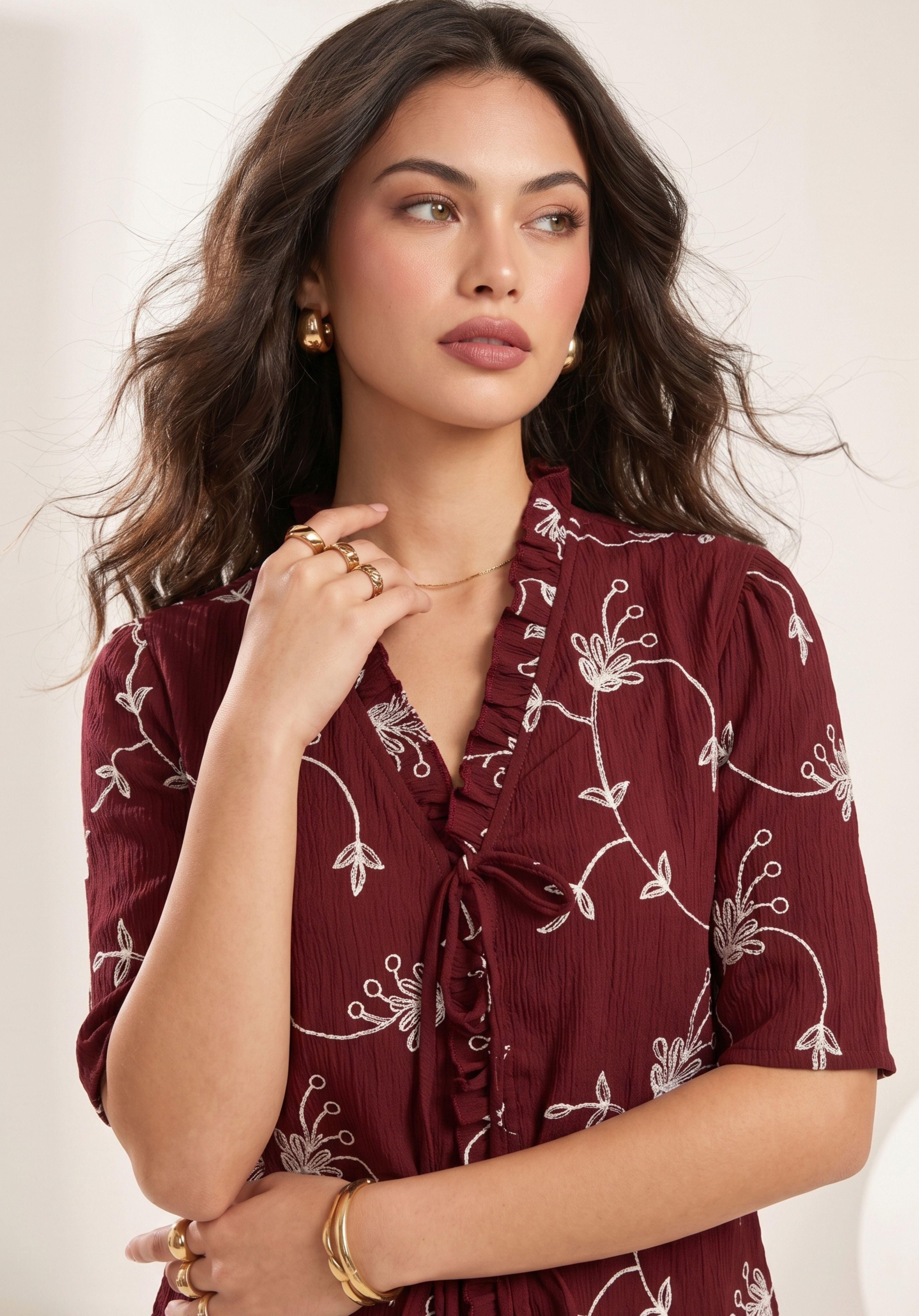 Maroon Elina Top