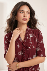 Maroon Elina Top