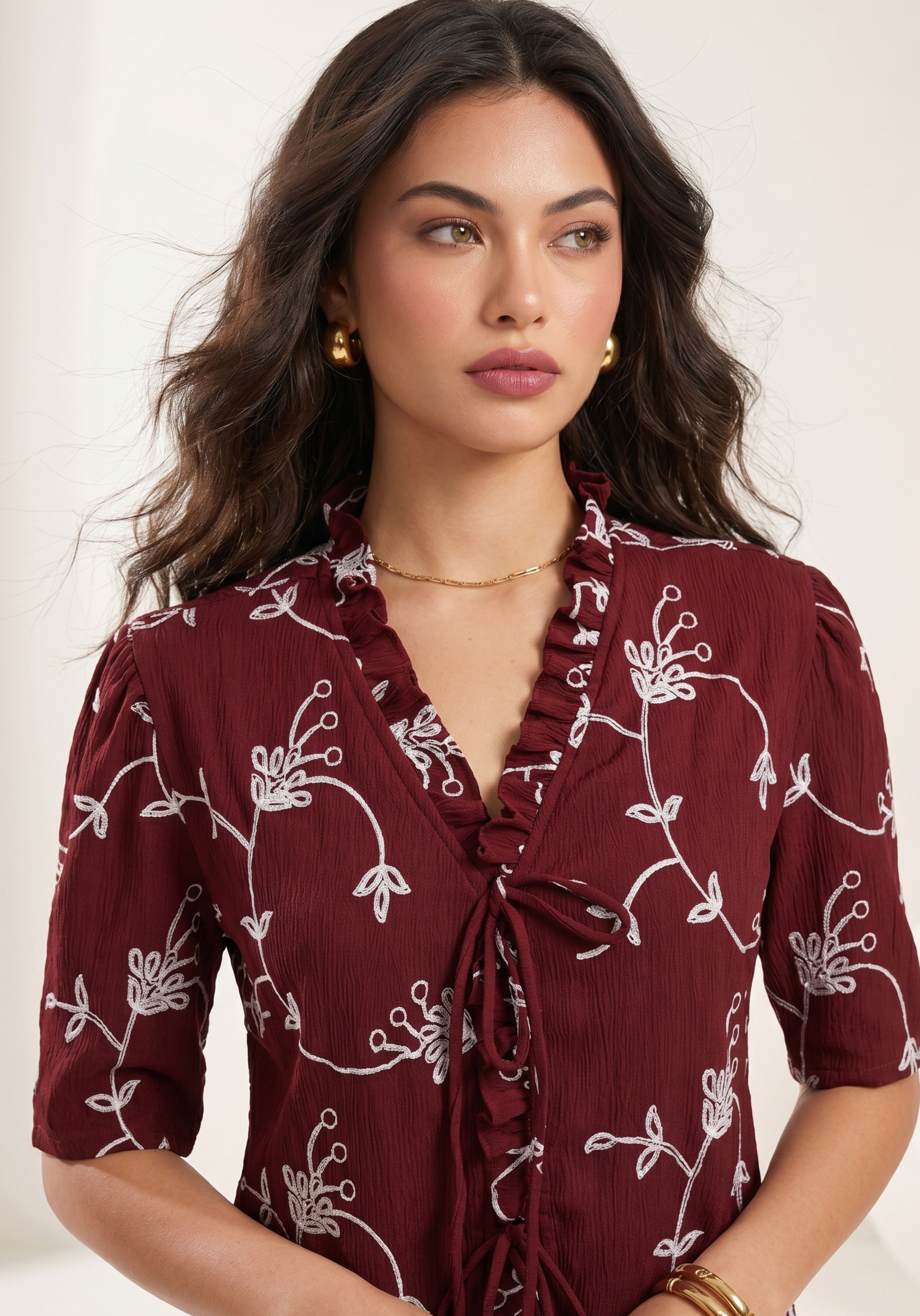 Maroon Elina Top