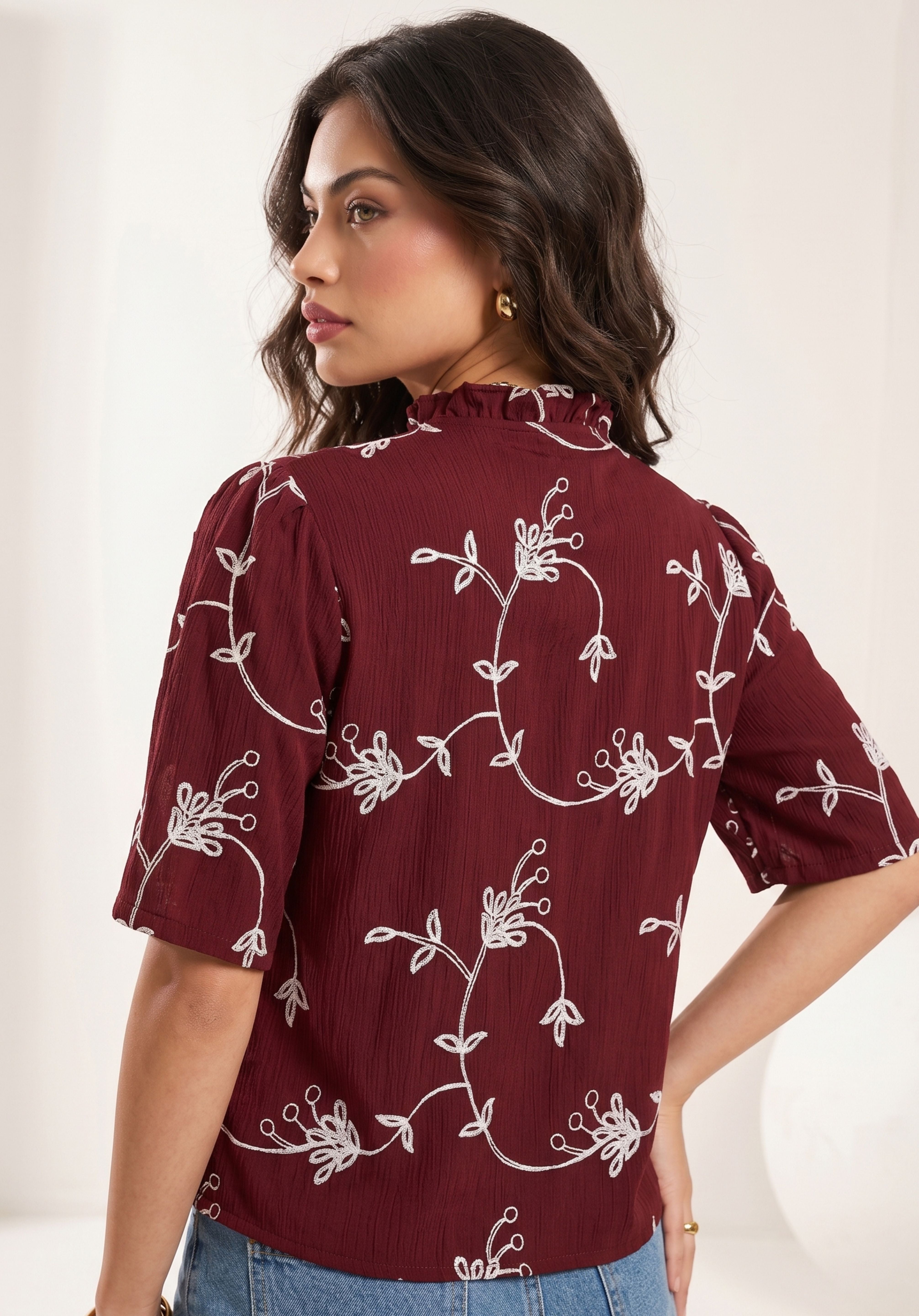 Maroon Elina Top