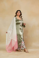 Mirage Chand Embroidered Suit set with Dupatta