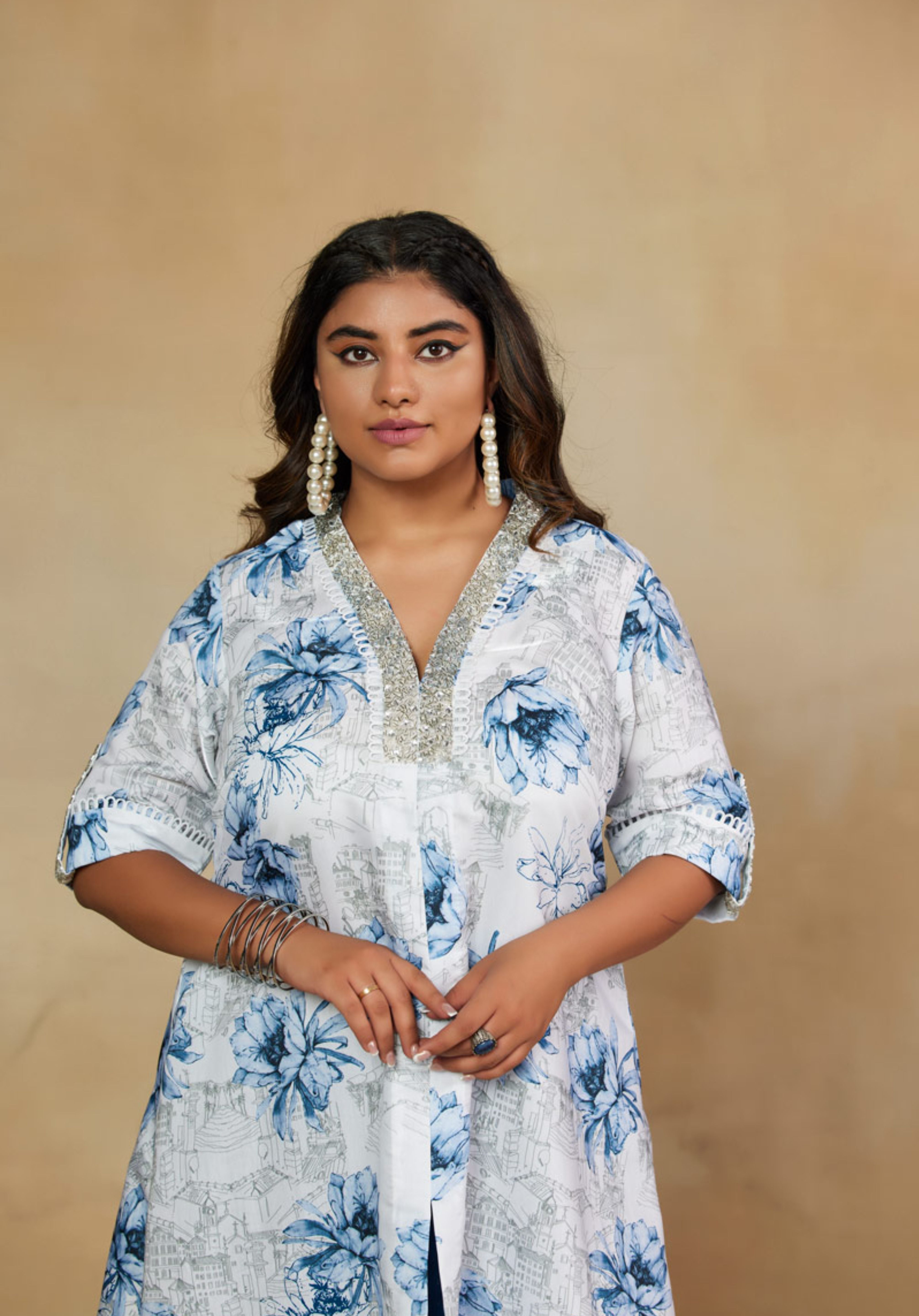 Moonlit Luxurious Dupatta Coord Set with Hand Embroidery