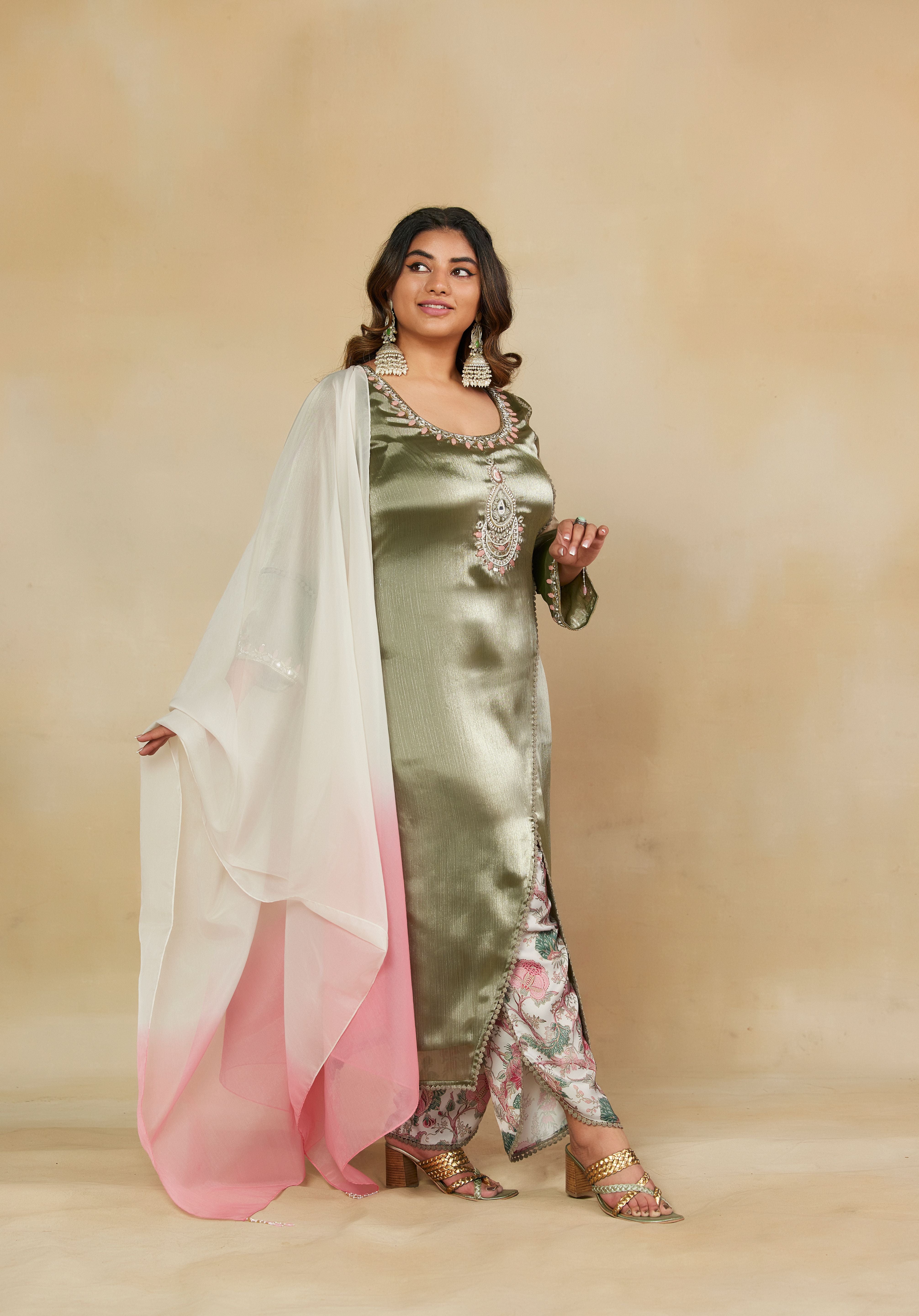 Mirage Chand Embroidered Suit set with Dupatta