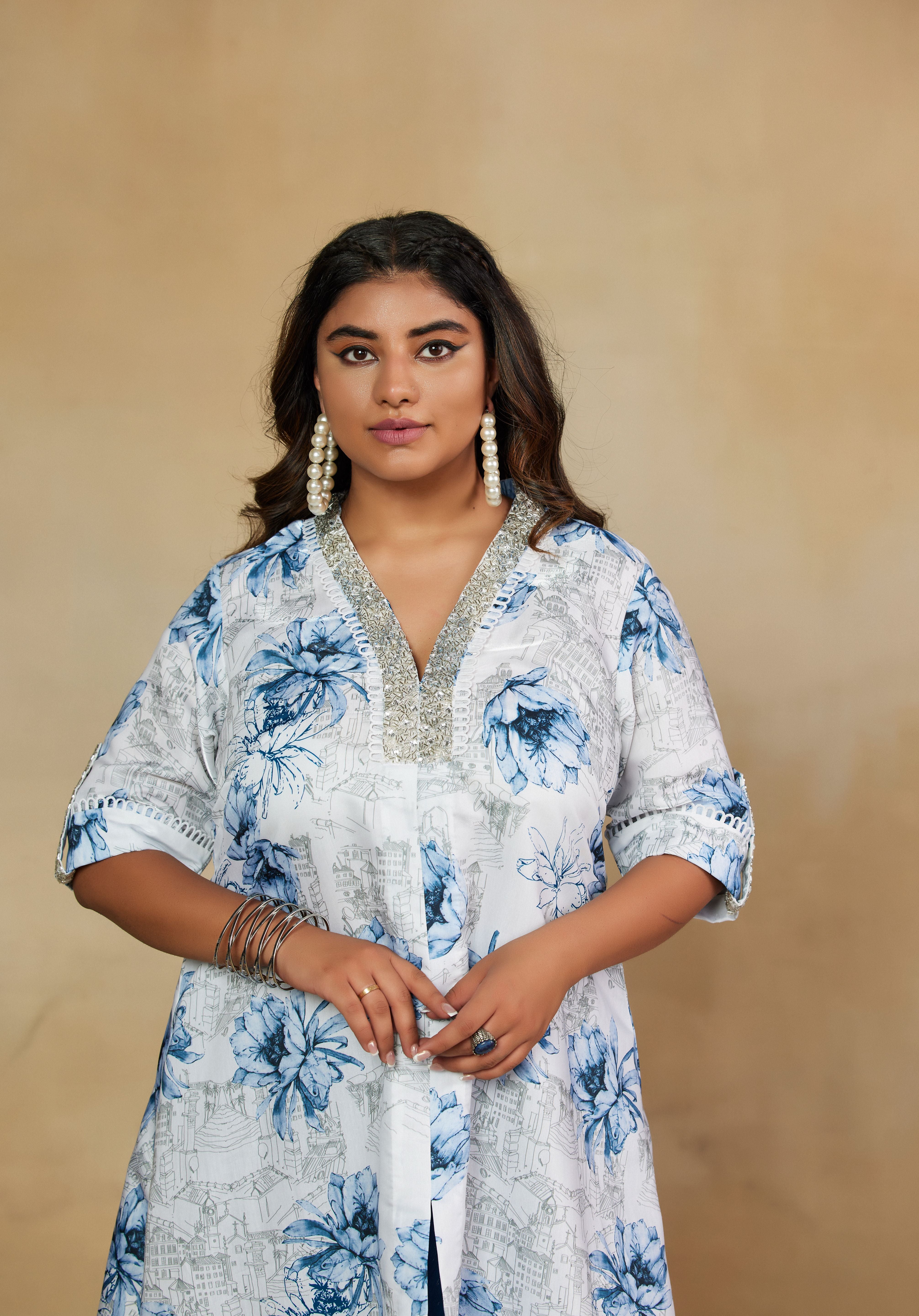 Moonlit Luxurious Dupatta Coord Set with Hand Embroidery