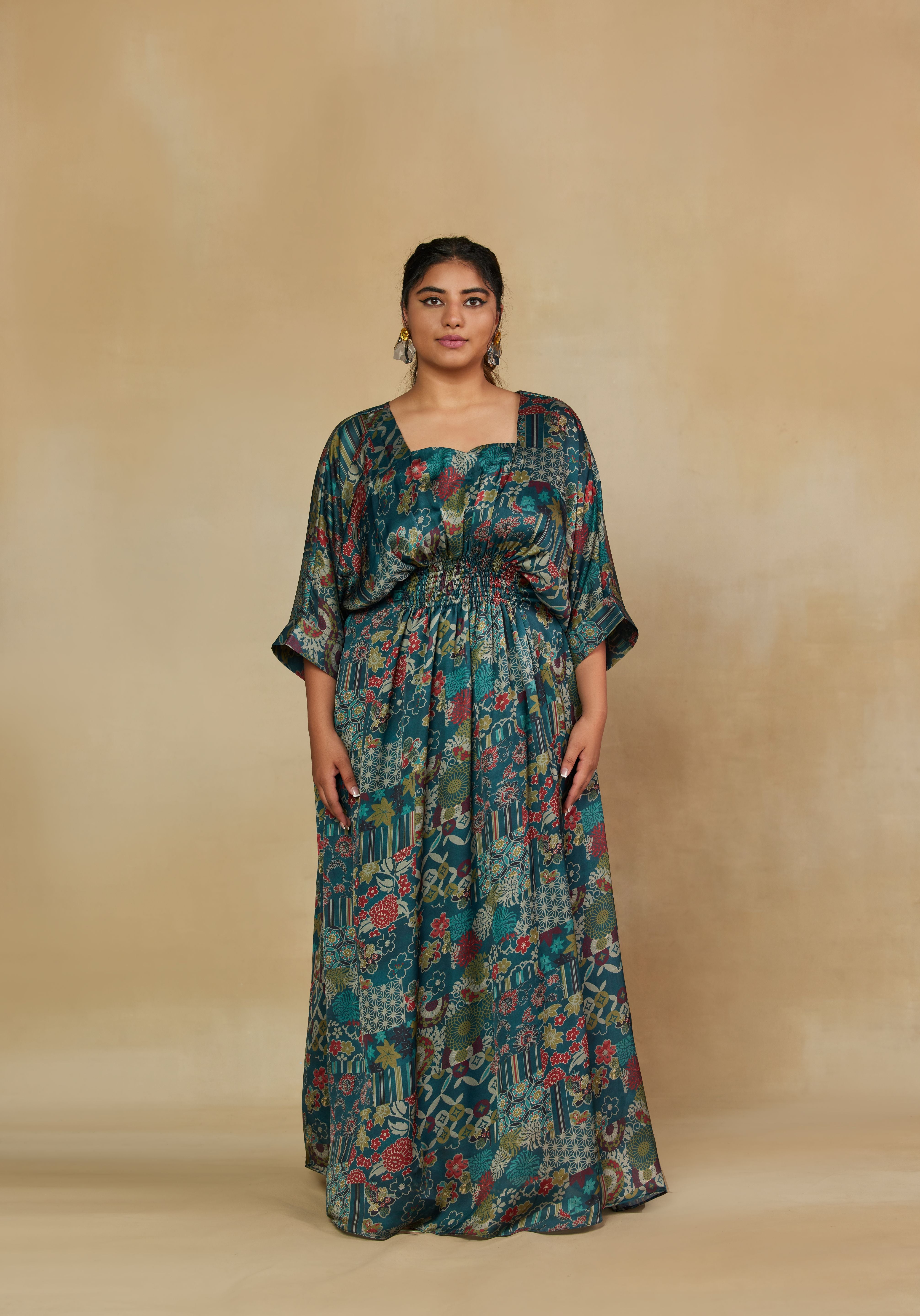 Ravishing Green Printed Maxi Dress