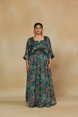 Ravishing Green Printed Maxi Dress