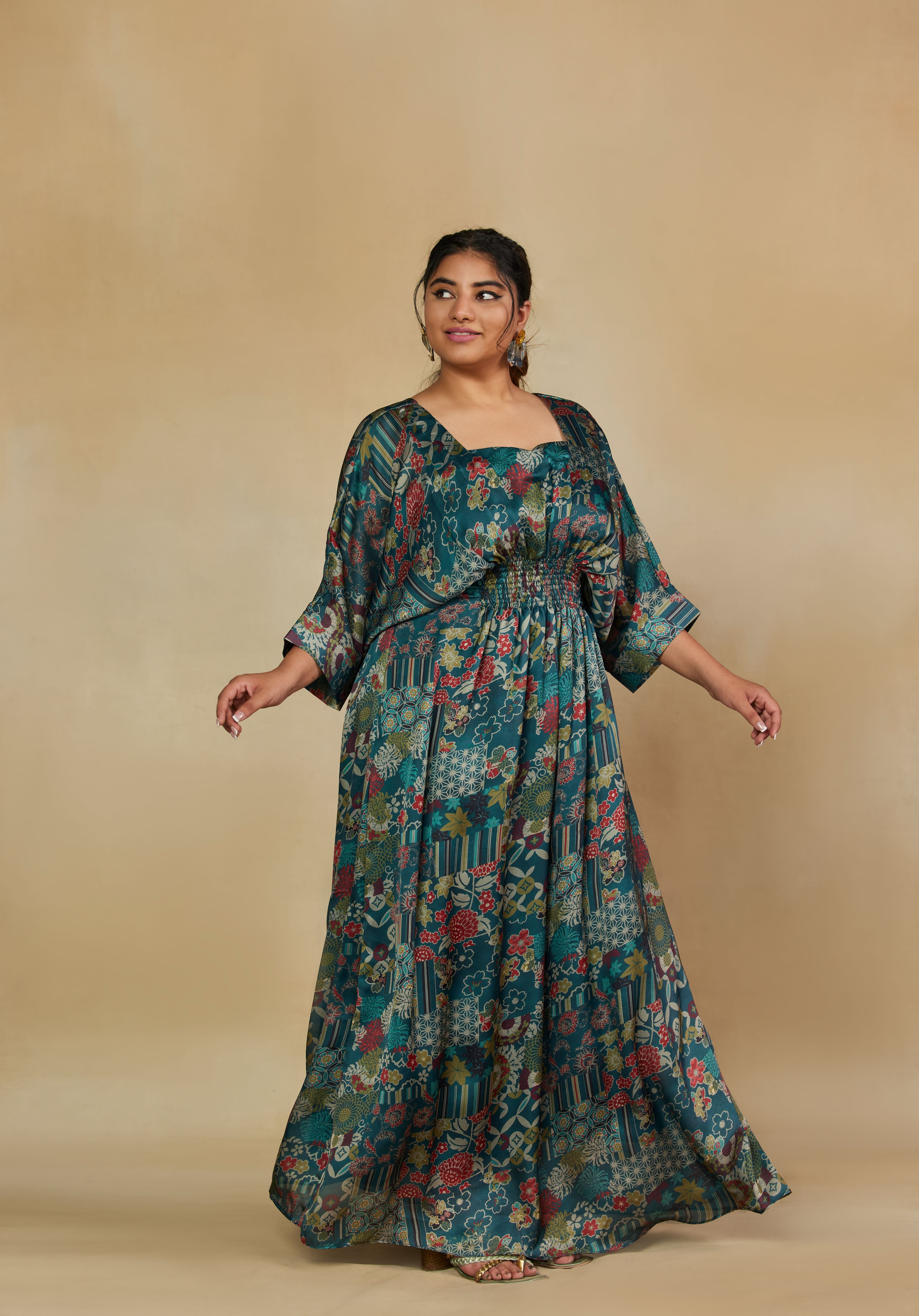 Ravishing Green Printed Maxi Dress